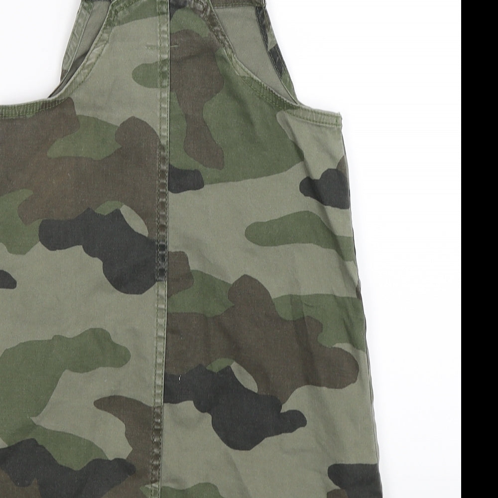 denim co Girls Green Camouflage Denim Dungaree One-Piece Size 9-10 Years