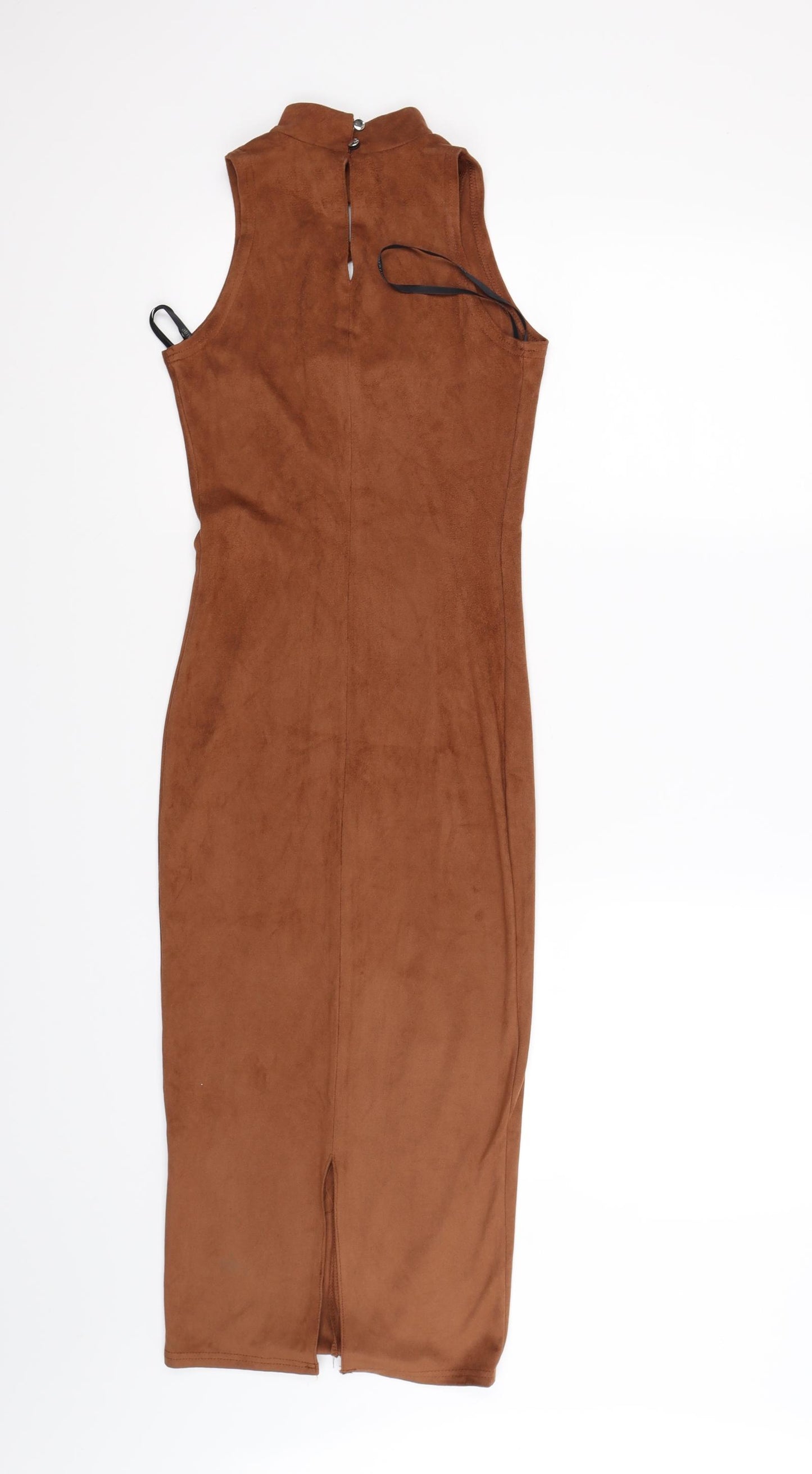 Primark Womens Brown  Velour Maxi  Size 4  - faux suede