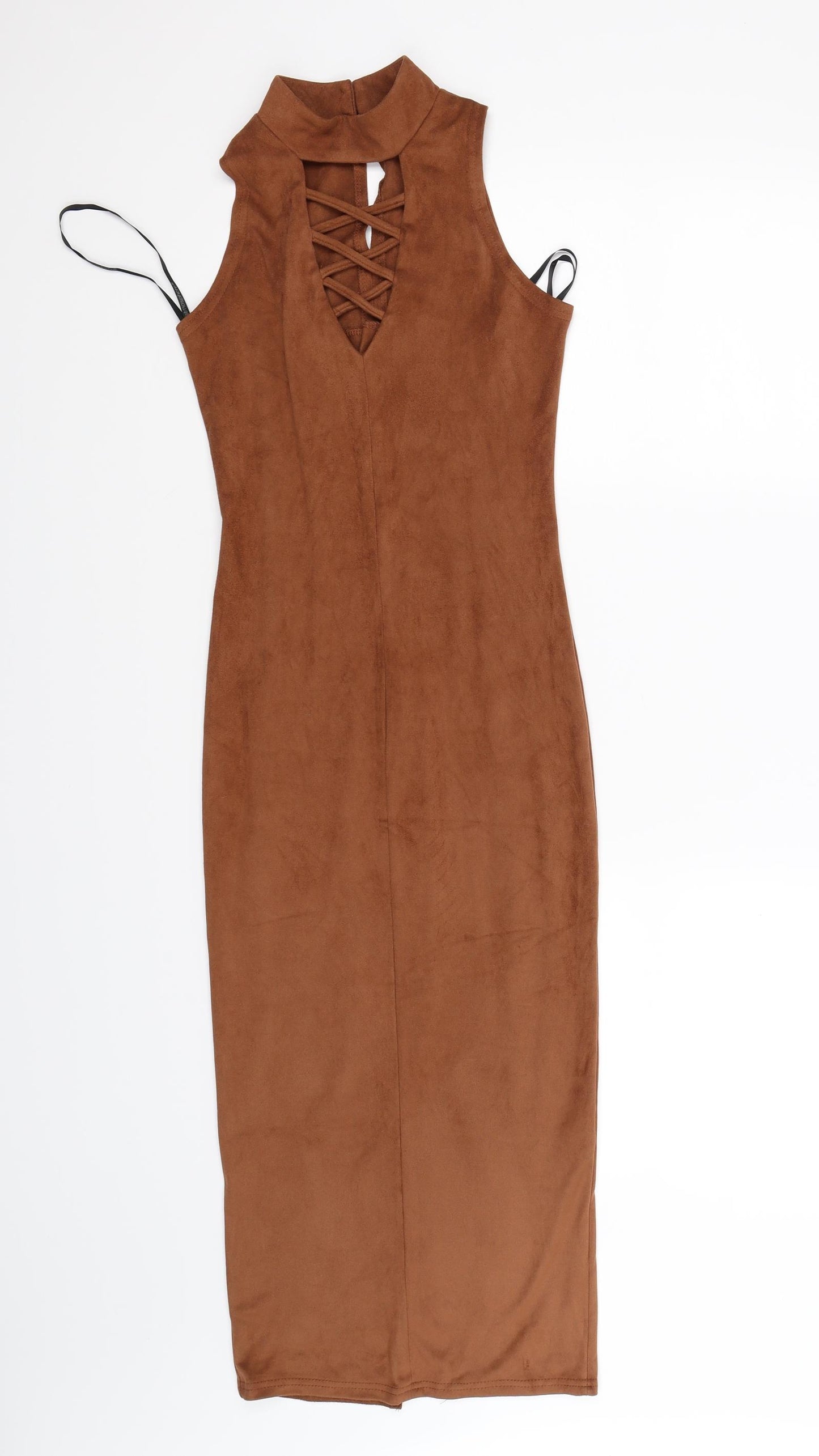 Primark Womens Brown  Velour Maxi  Size 4  - faux suede