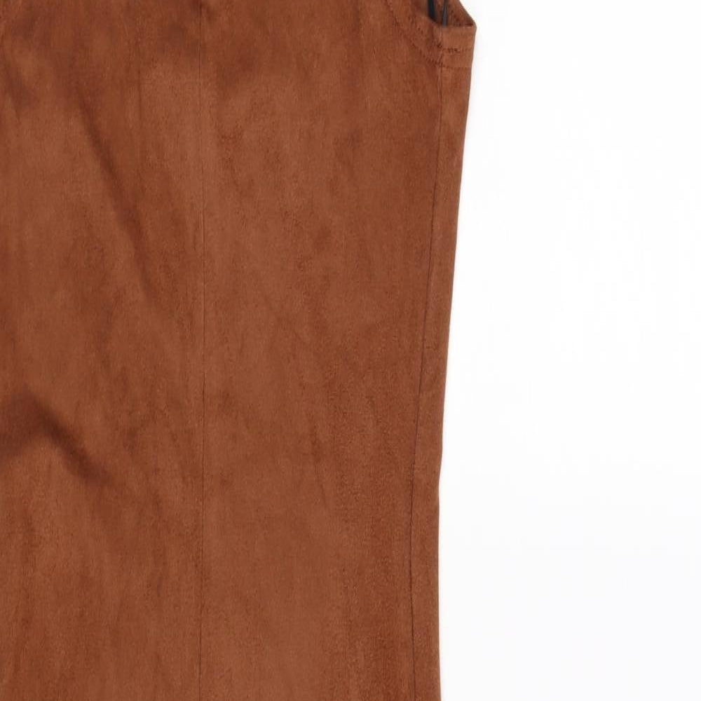 Primark Womens Brown  Velour Maxi  Size 4  - faux suede