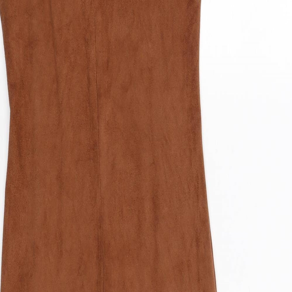 Primark Womens Brown  Velour Maxi  Size 4  - faux suede