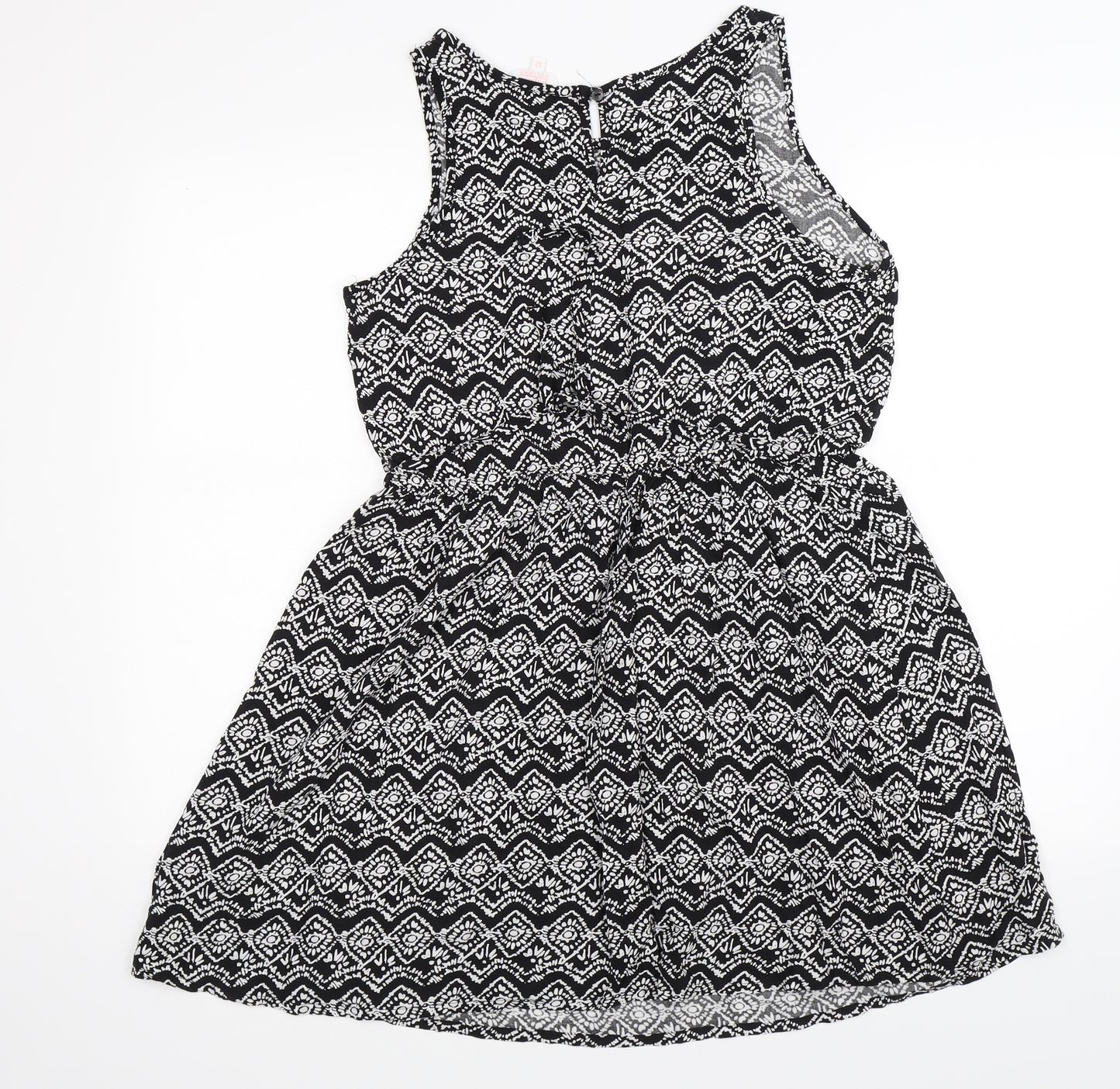 Papaya Womens Black Floral Knit Fit & Flare  Size 12