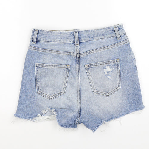 ASOS Womens Blue  Denim Hot Pants Shorts Size 8 - distressed