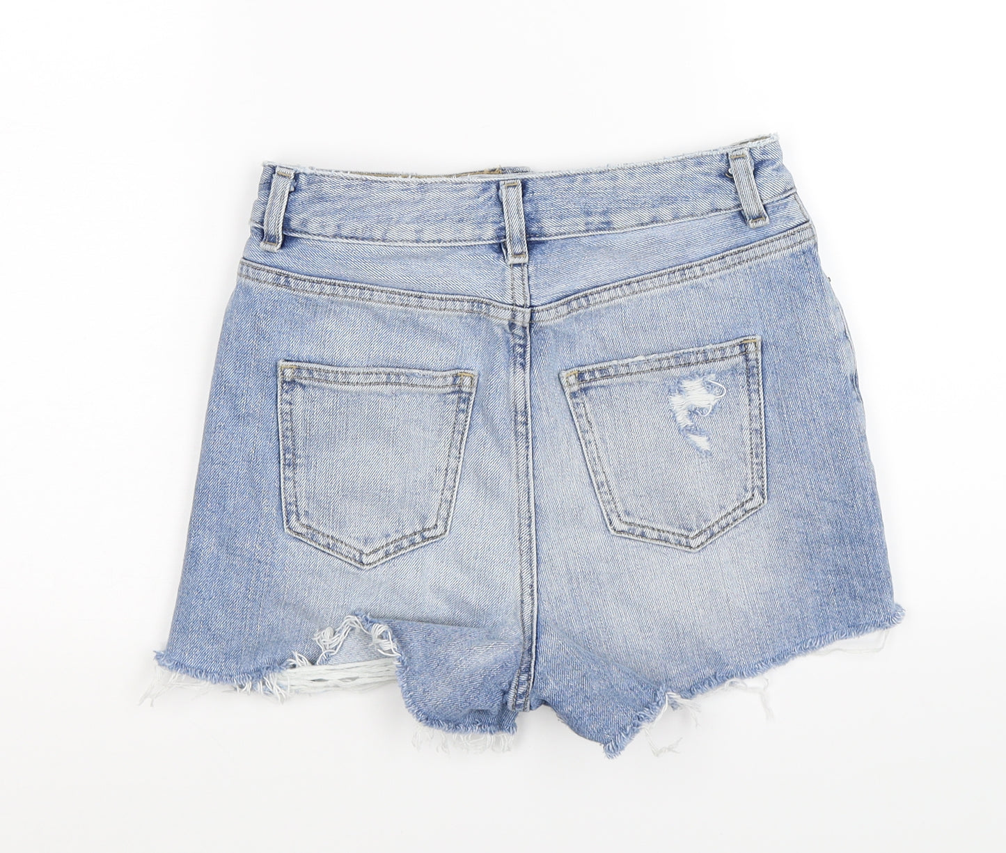 ASOS Womens Blue  Denim Hot Pants Shorts Size 8 - distressed