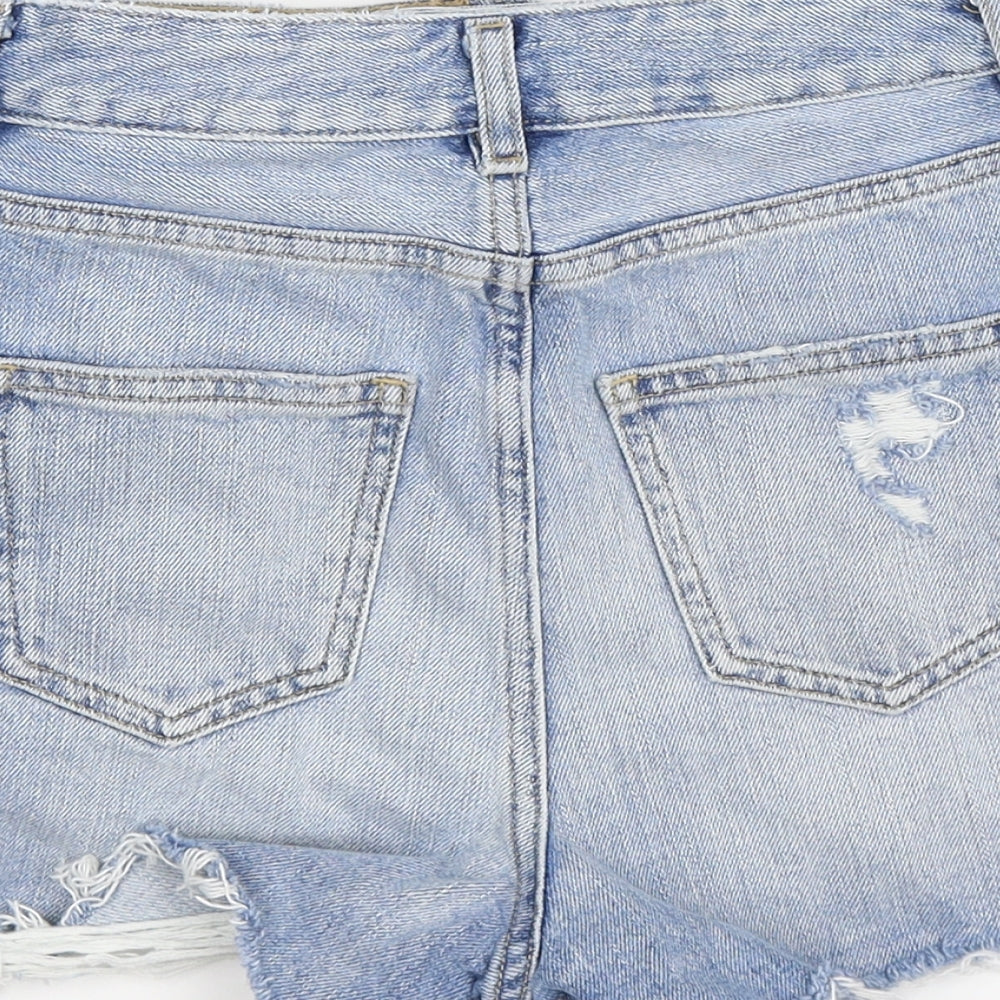 ASOS Womens Blue  Denim Hot Pants Shorts Size 8 - distressed
