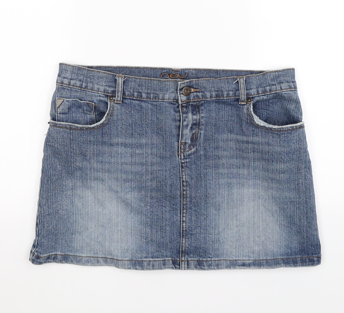 New Look Womens Blue  Denim Mini Skirt Size 12