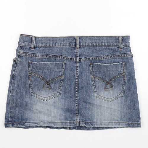 New Look Womens Blue  Denim Mini Skirt Size 12