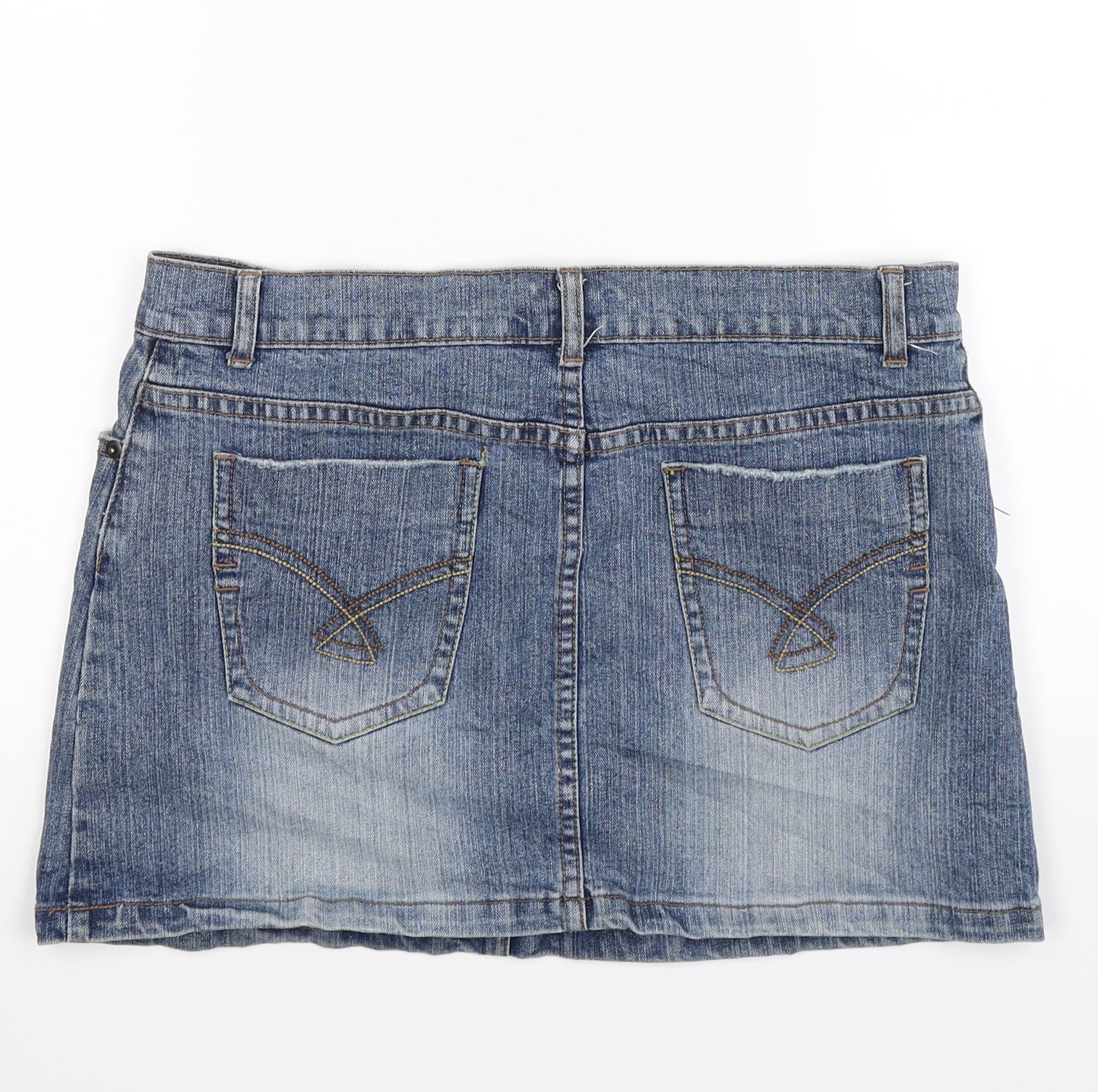 New Look Womens Blue  Denim Mini Skirt Size 12