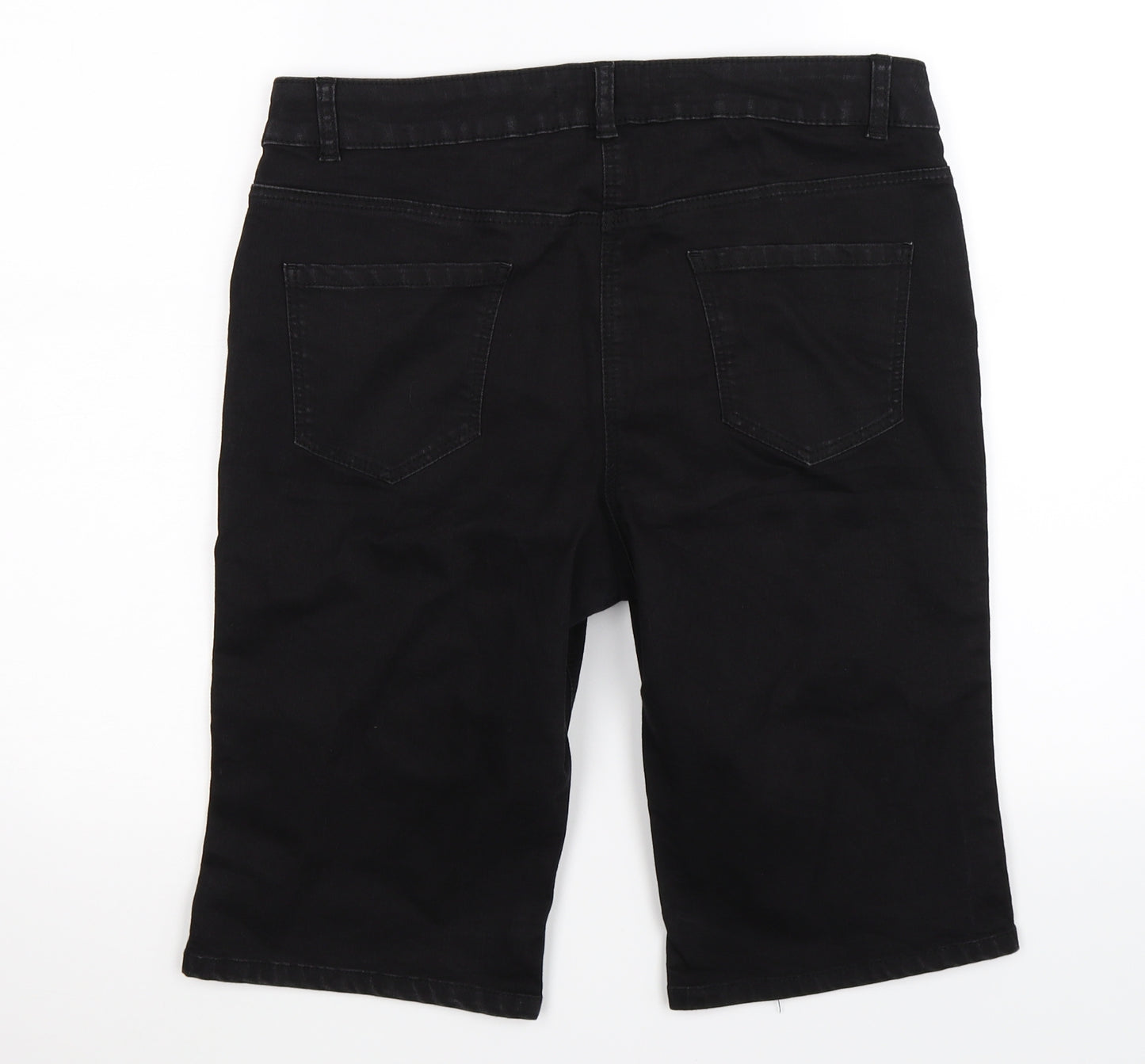 George Womens Black  Denim Chino Shorts Size 14