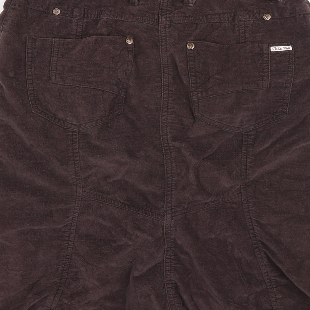 White Stuff Womens Brown  Velour Flare Skirt Size 8