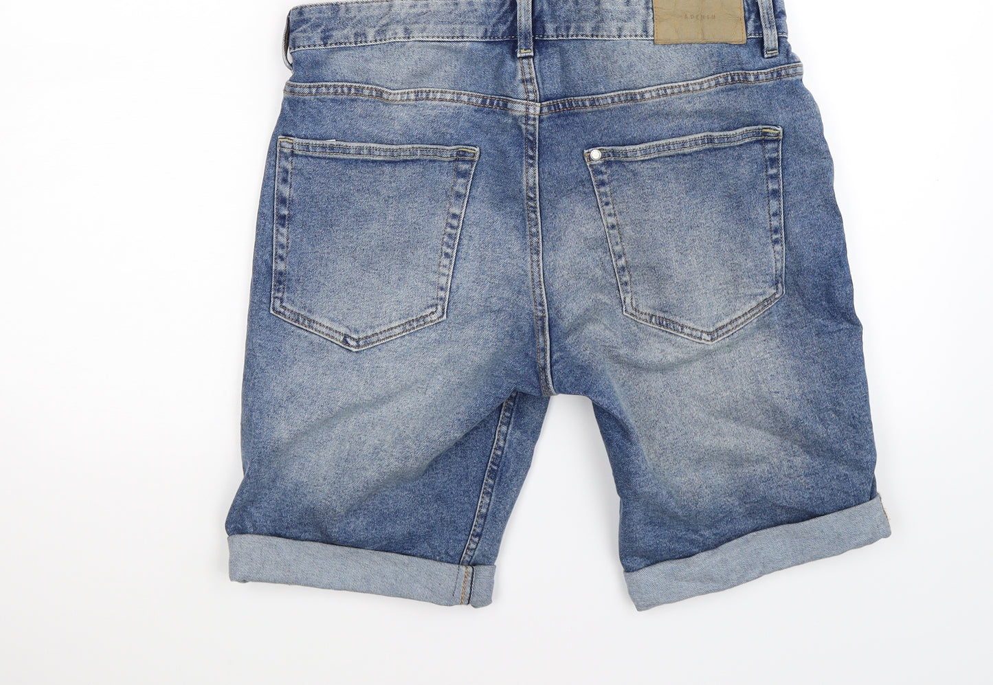 H&M Mens Blue  Denim Cargo Shorts Size 32