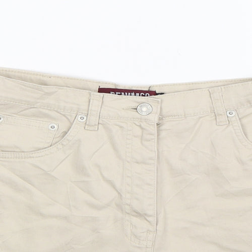 denim co Womens Beige  Denim Chino Shorts Size 16