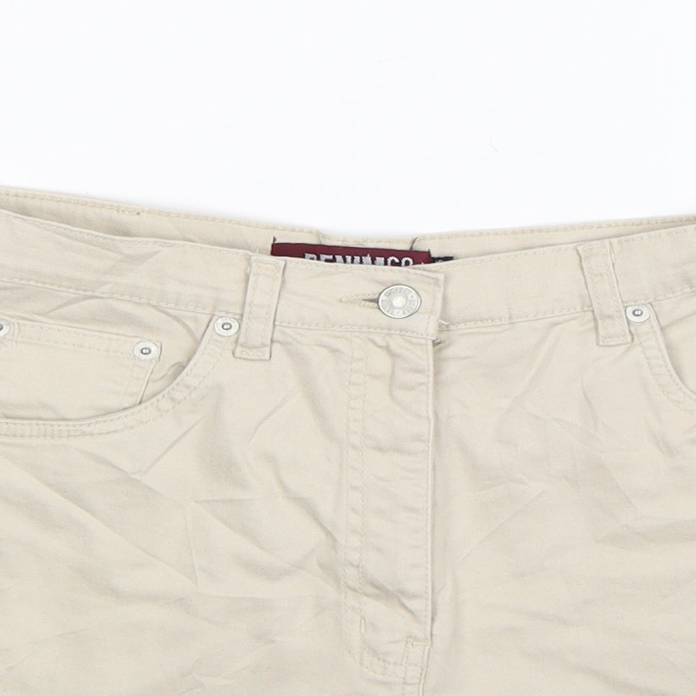 denim co Womens Beige  Denim Chino Shorts Size 16