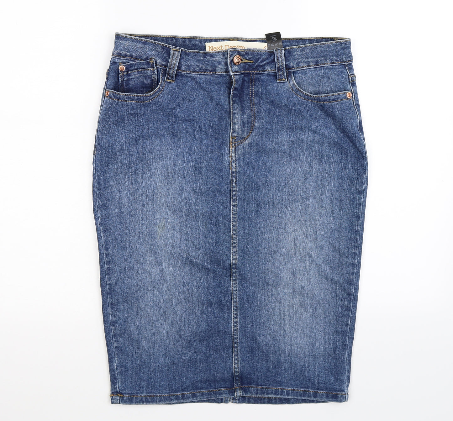 NEXT Womens Blue  Denim Peasant Skirt Size 14