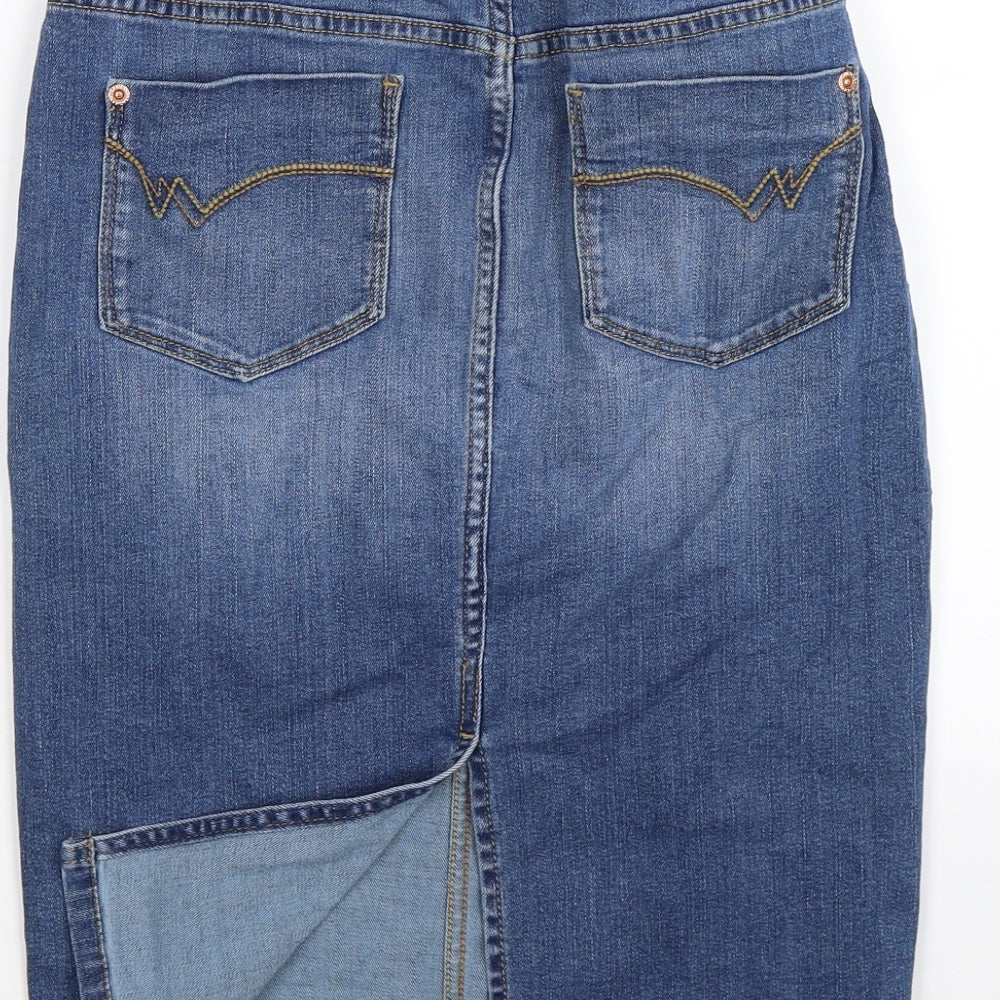 NEXT Womens Blue  Denim Peasant Skirt Size 14