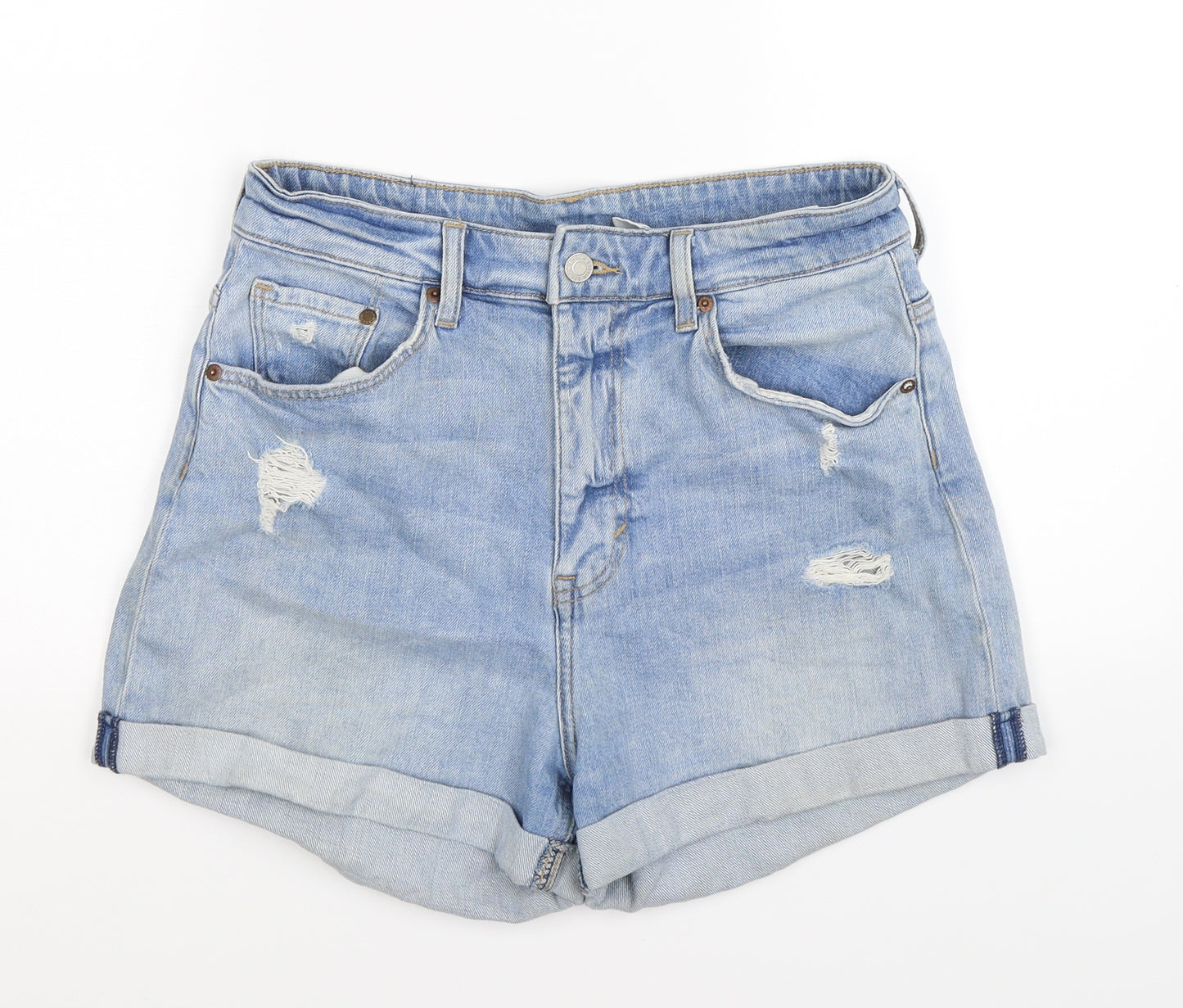 H&M Womens Blue  Denim Sailor Shorts Size 12