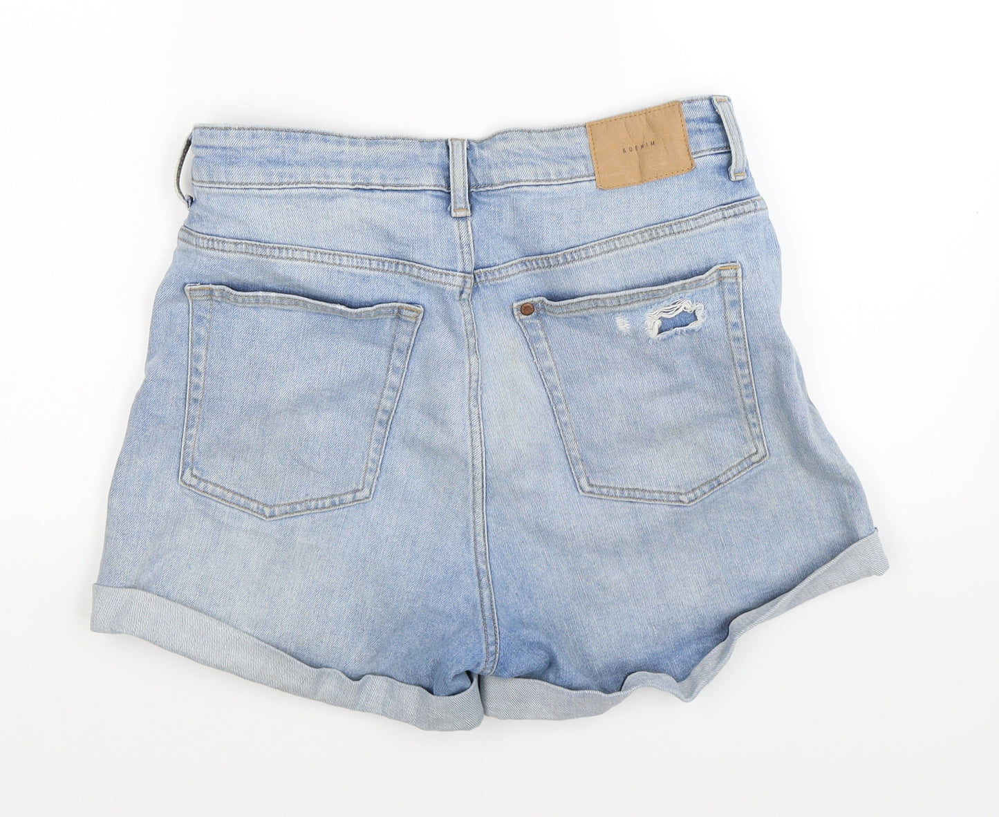 H&M Womens Blue  Denim Sailor Shorts Size 12
