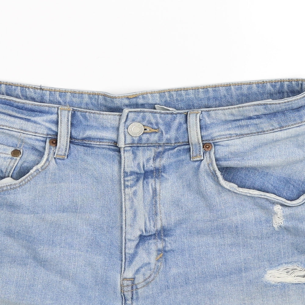 H&M Womens Blue  Denim Sailor Shorts Size 12