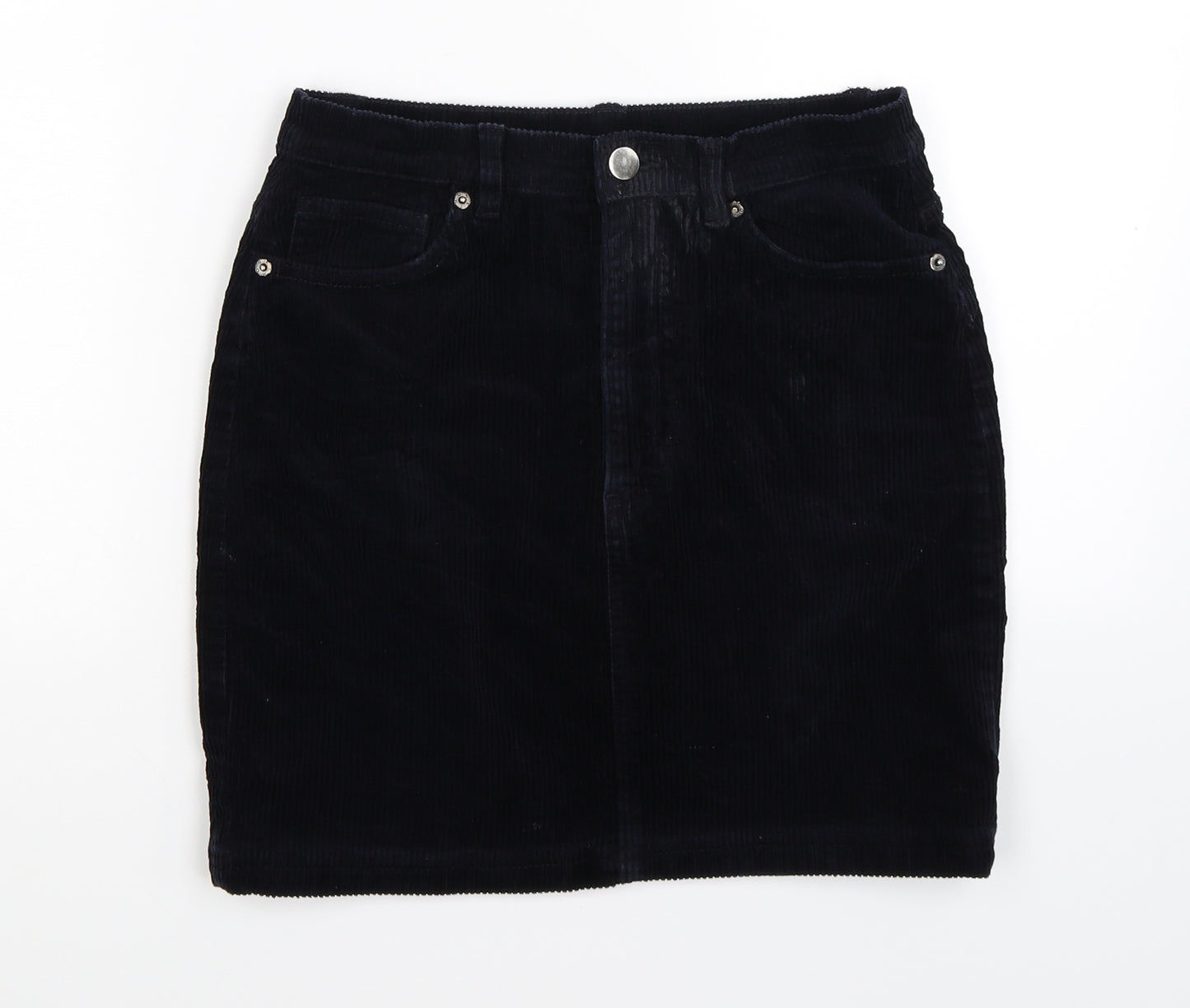Monki Womens Blue Striped Corduroy Straight & Pencil Skirt Size 8
