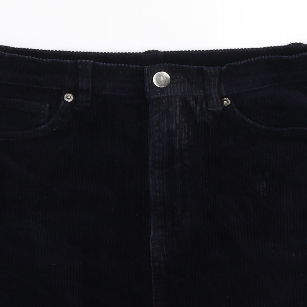 Monki Womens Blue Striped Corduroy Straight & Pencil Skirt Size 8