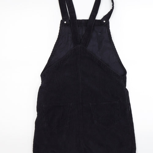 Topshop Womens Blue Striped Corduroy Pinafore/Dungaree Dress  Size 6