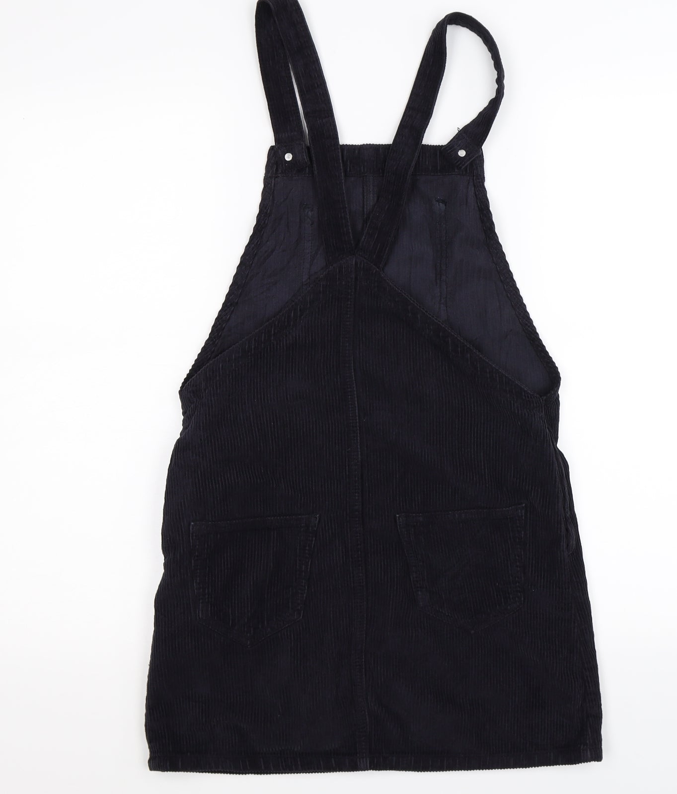 Topshop Womens Blue Striped Corduroy Pinafore/Dungaree Dress  Size 6