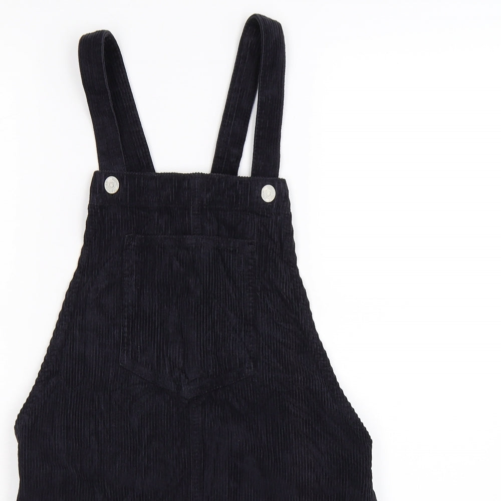 Topshop Womens Blue Striped Corduroy Pinafore/Dungaree Dress  Size 6