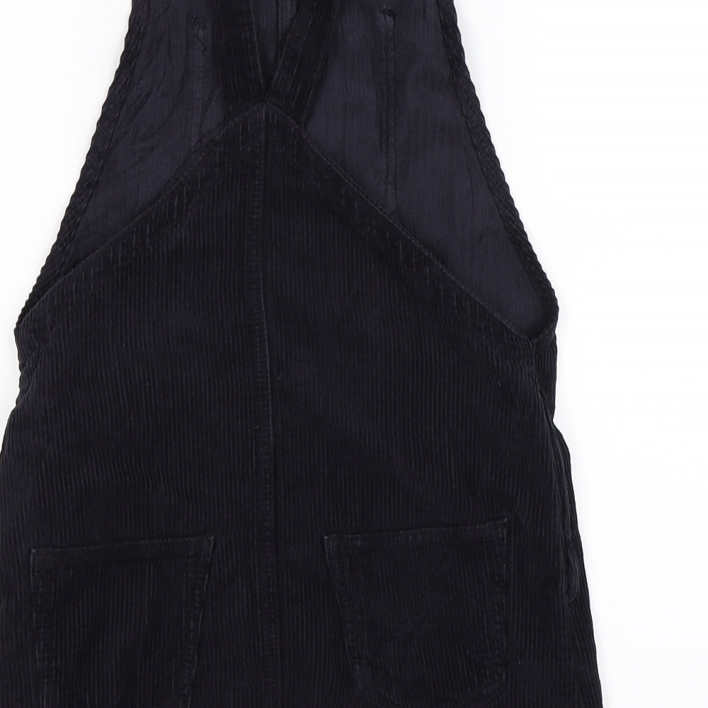 Topshop Womens Blue Striped Corduroy Pinafore/Dungaree Dress  Size 6