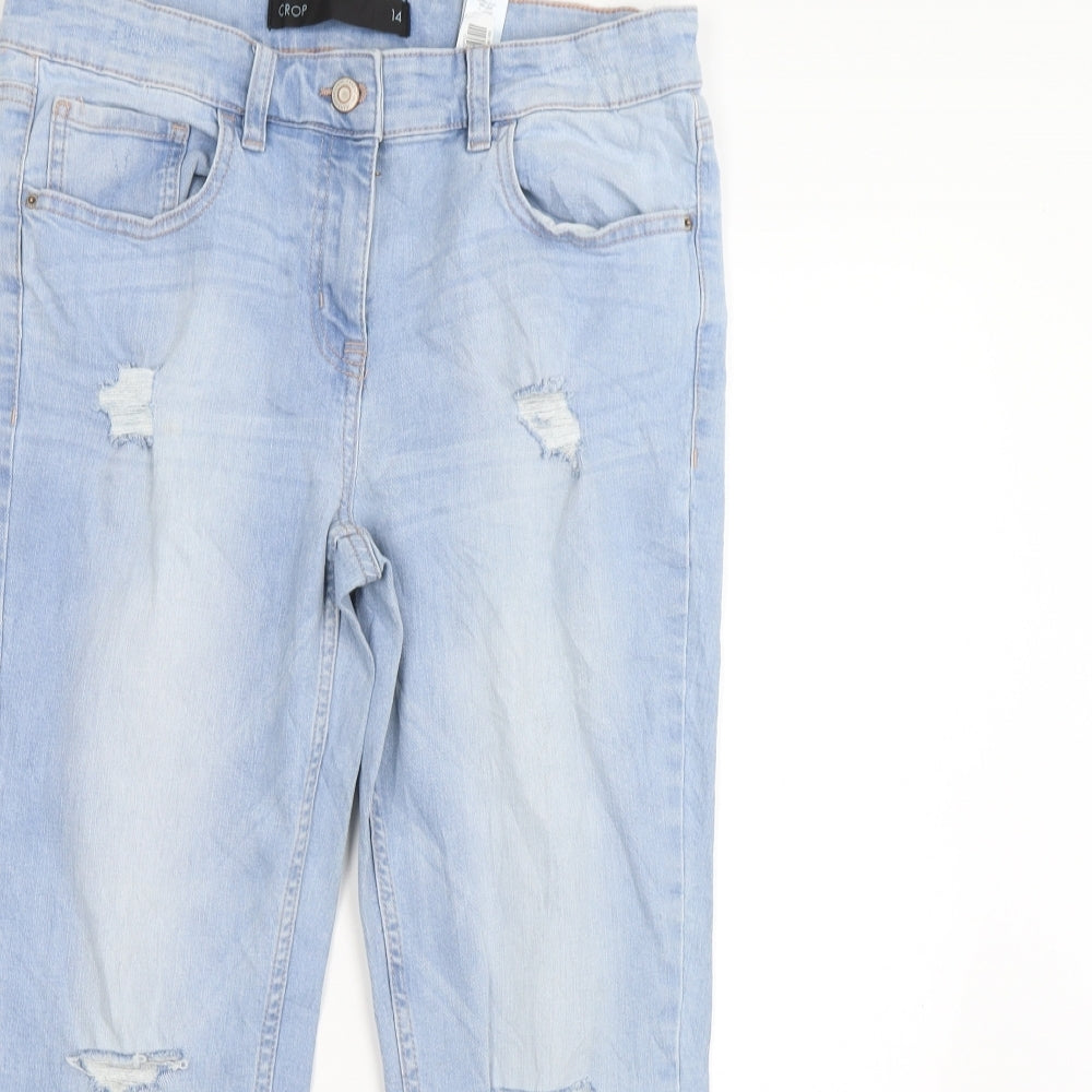 NEXT Womens Blue  Denim Cropped Jeans Size 14 L25 in