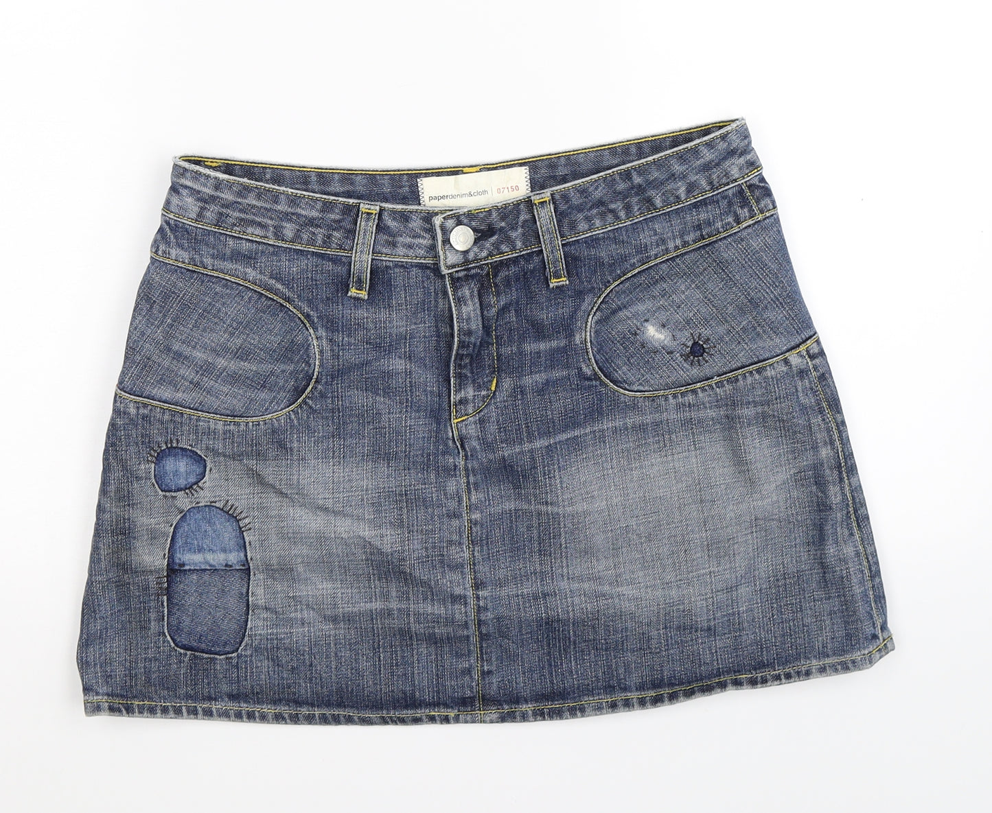 Paper Denim & Cloth Womens Blue  Denim Mini Skirt Size 10
