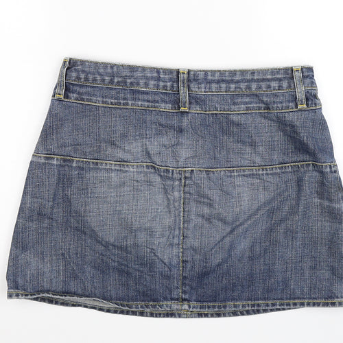 Paper Denim & Cloth Womens Blue  Denim Mini Skirt Size 10
