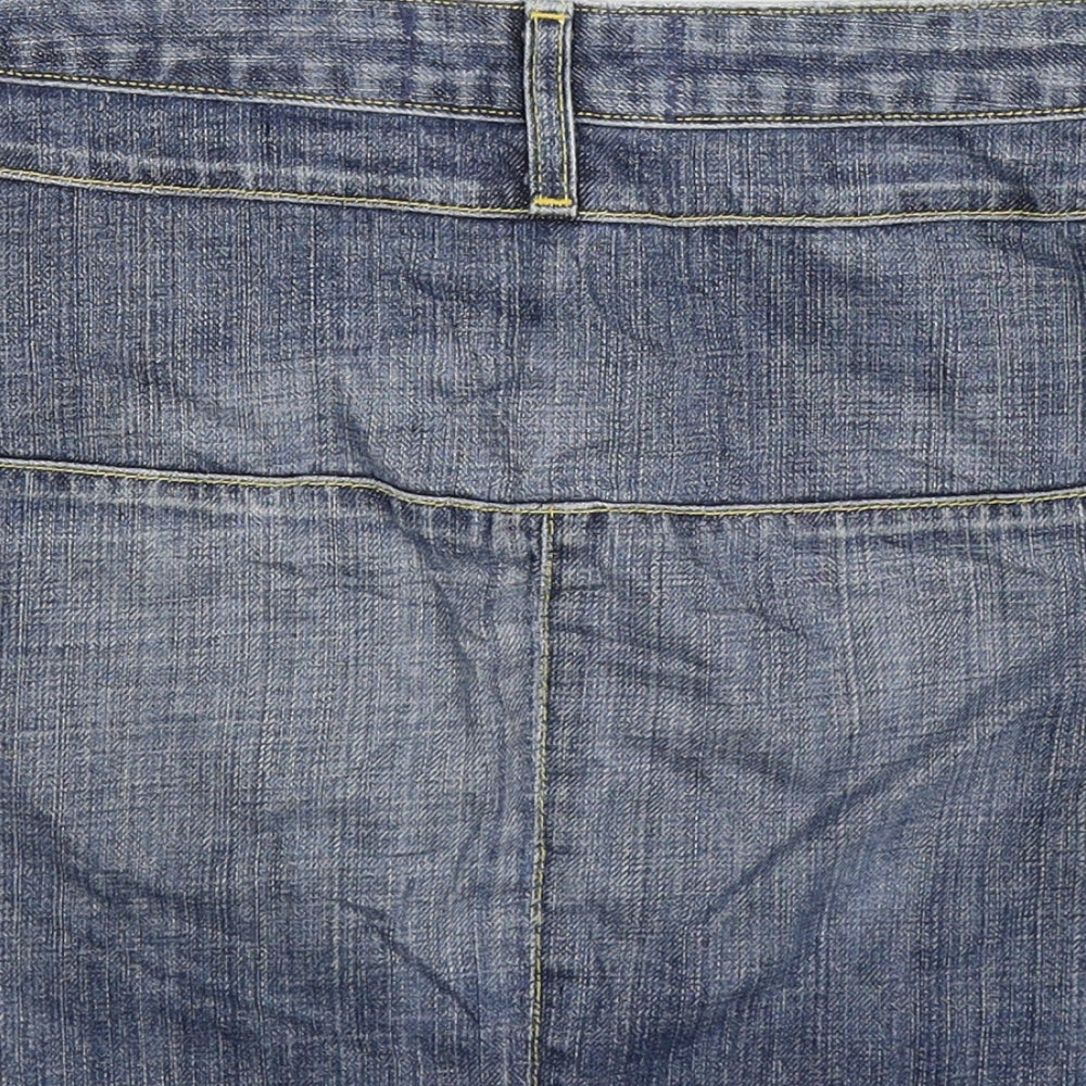 Paper Denim & Cloth Womens Blue  Denim Mini Skirt Size 10