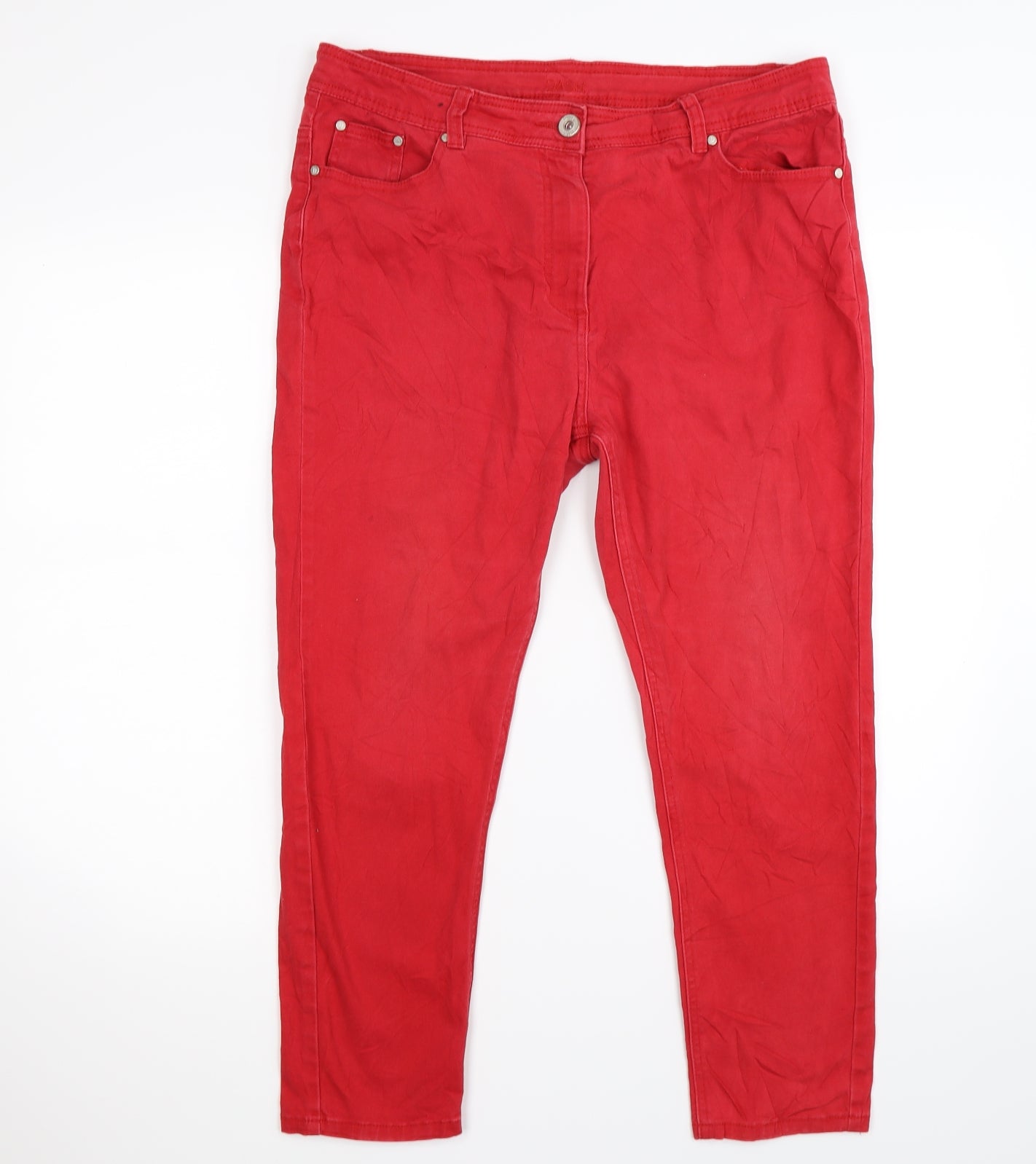 DASH Womens Red  Denim Cropped Jeans Size 16 L23 in