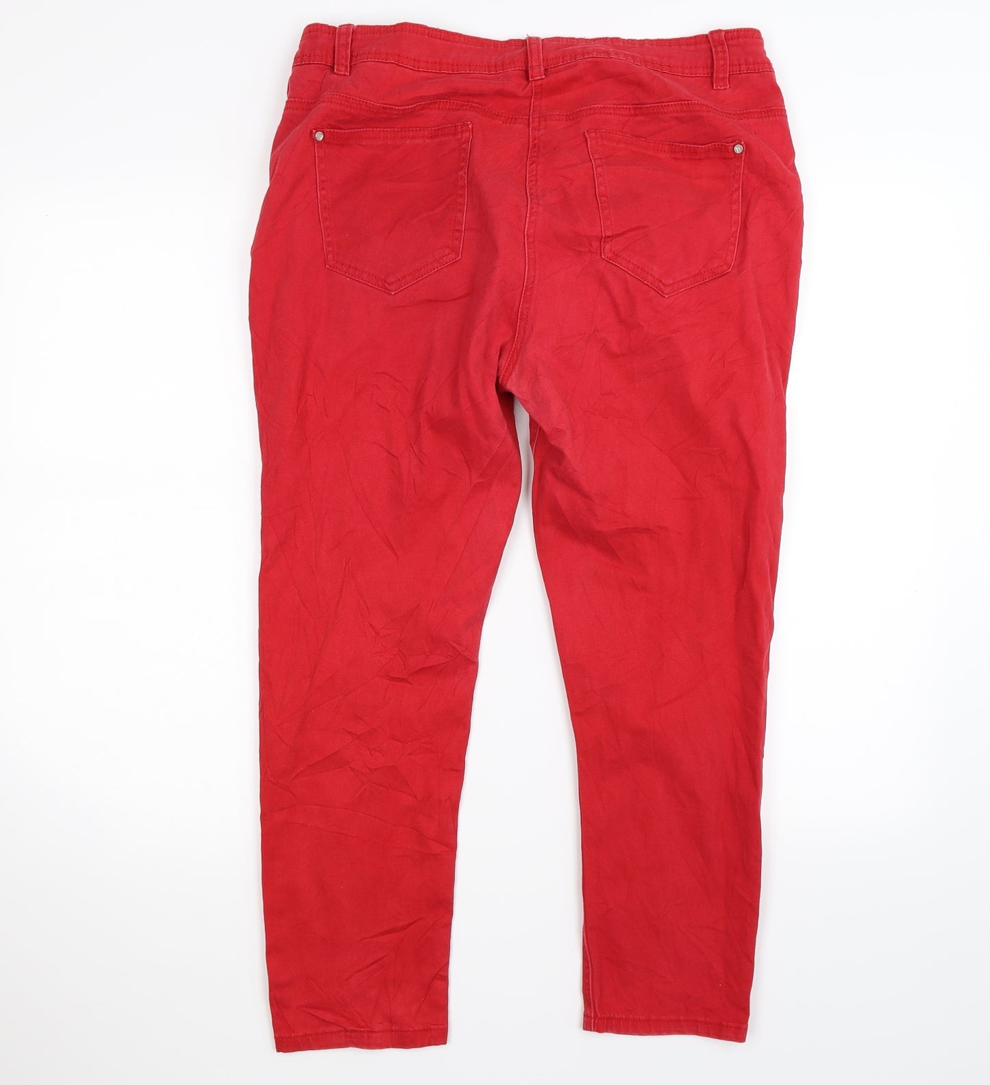DASH Womens Red  Denim Cropped Jeans Size 16 L23 in