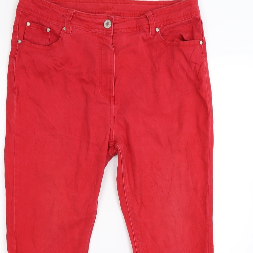 DASH Womens Red  Denim Cropped Jeans Size 16 L23 in