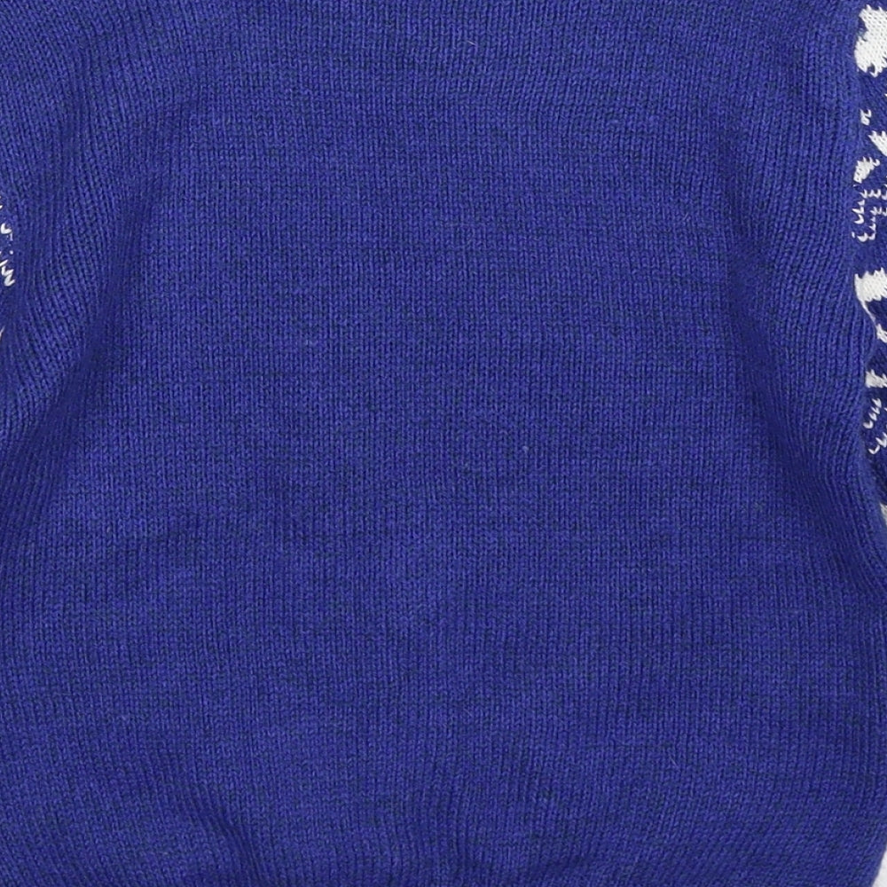 George Boys Blue  Knit Pullover Jumper Size 4-5 Years  - christmas shark