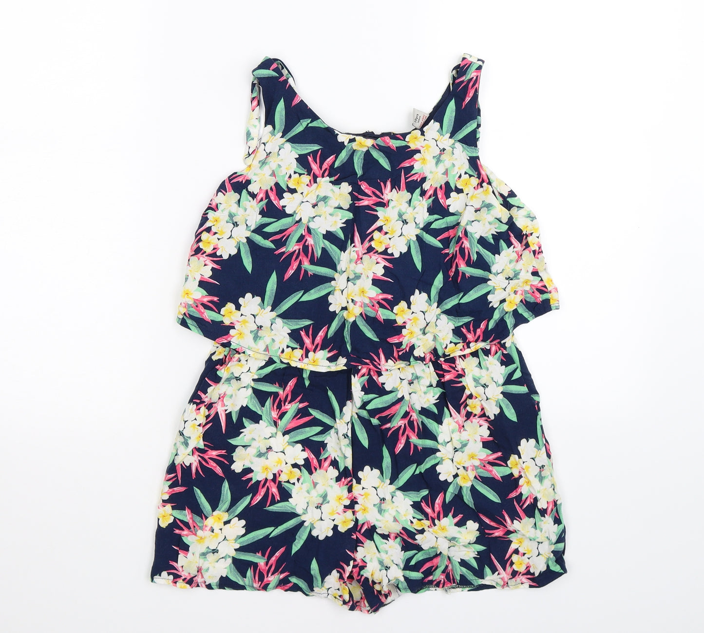TU Girls Blue Floral  Playsuit One-Piece Size 10 Years