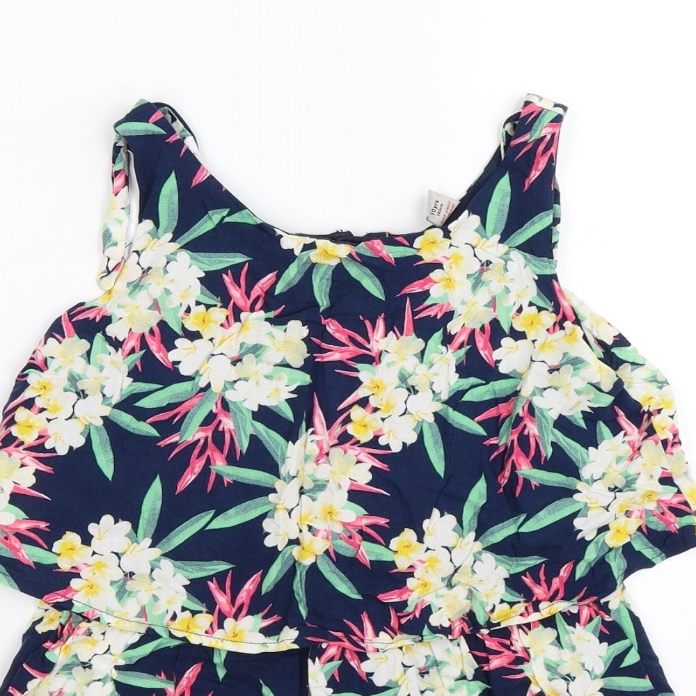 TU Girls Blue Floral  Playsuit One-Piece Size 10 Years