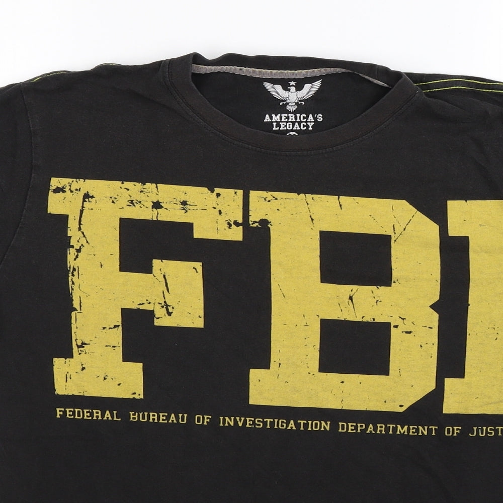 Americas Legacy Mens Black    T-Shirt Size M  - FBI
