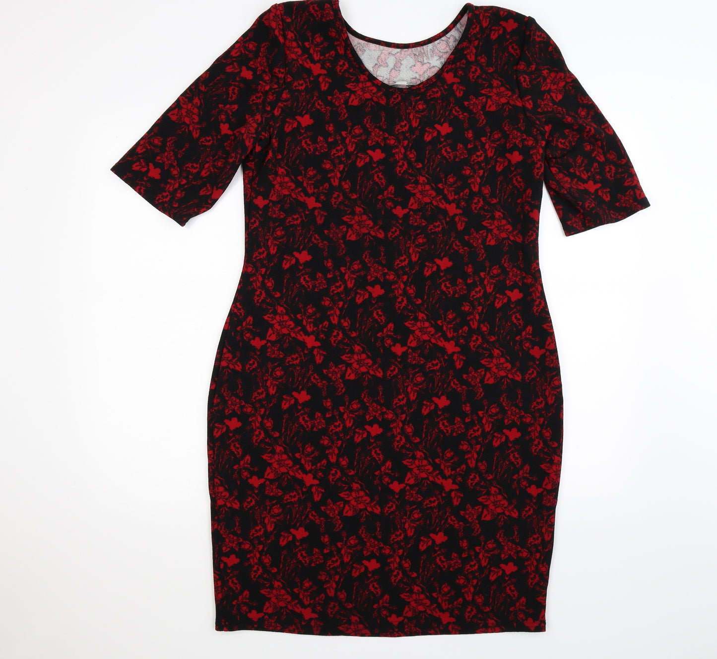Peacocks Womens Red Floral  Bodycon  Size 16