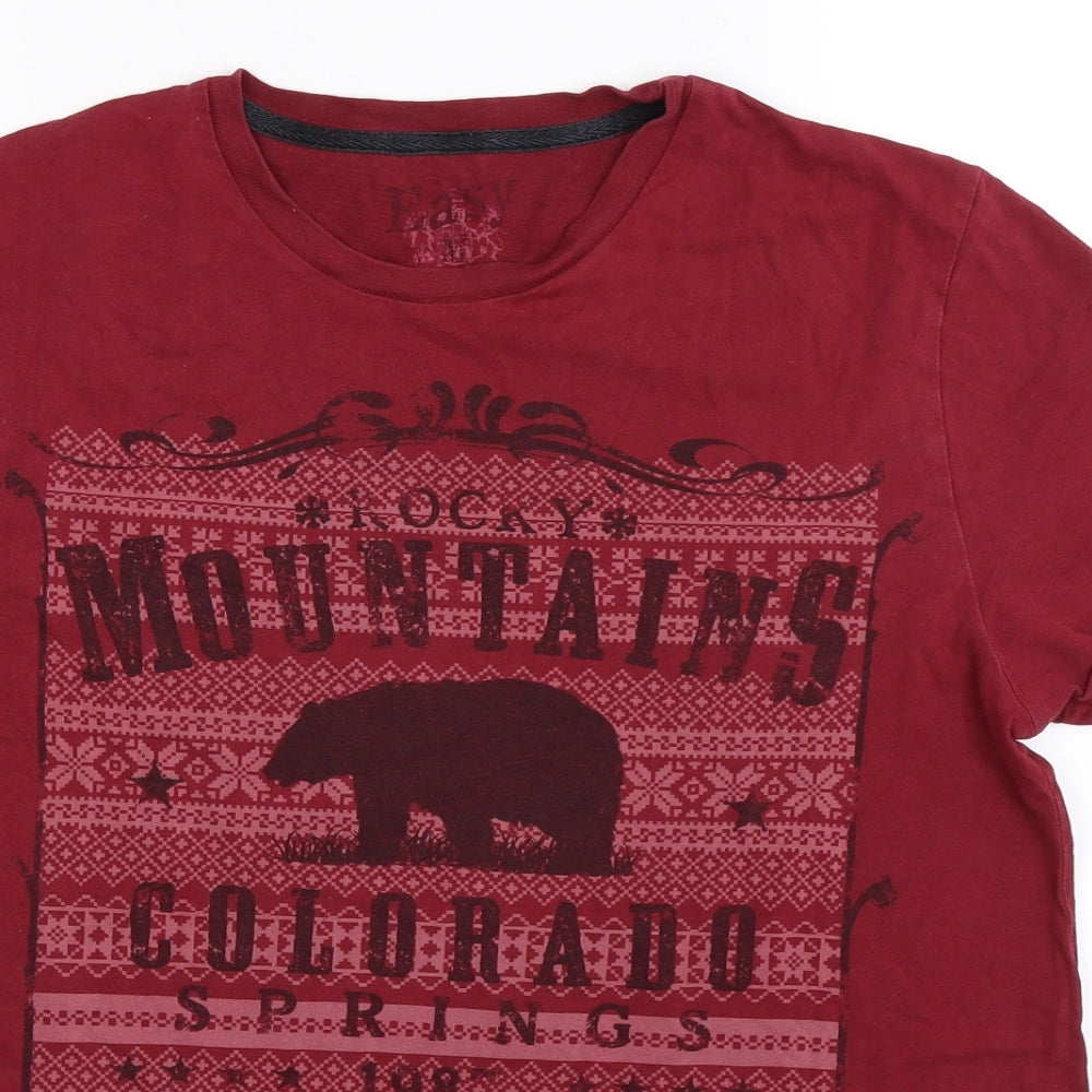 Easy Mens Red    T-Shirt Size M  - colorado graphic