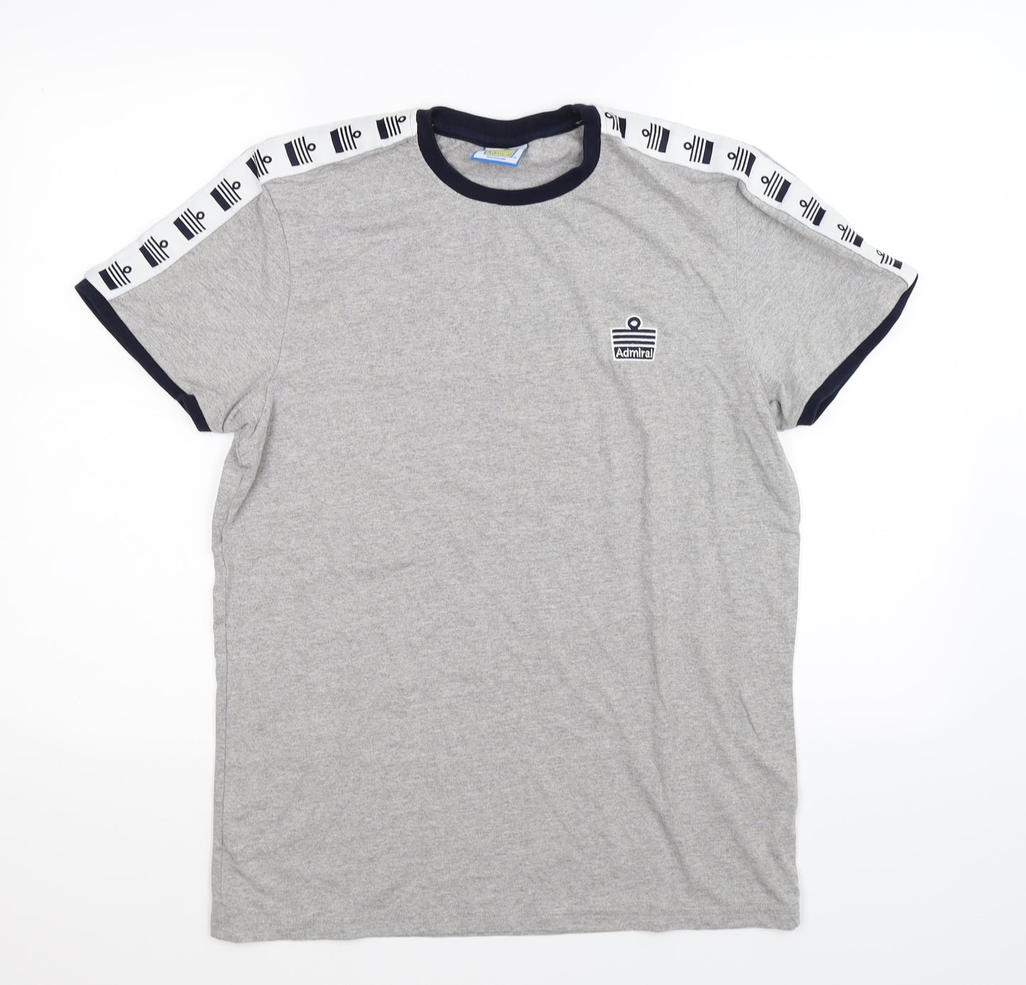 Admiral Mens Grey    T-Shirt Size M  - retro