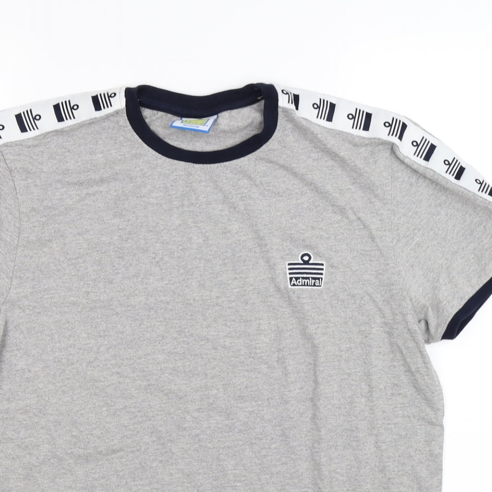 Admiral Mens Grey    T-Shirt Size M  - retro