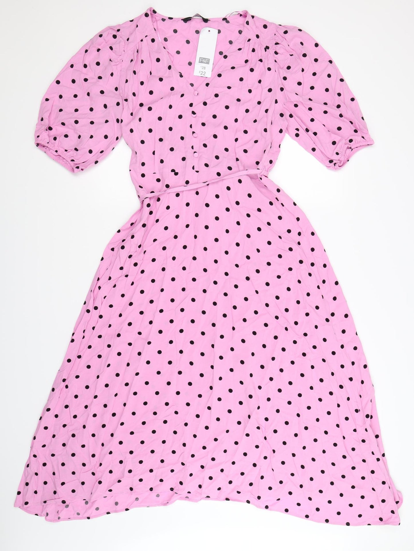 F&F Womens Pink Polka Dot  Trapeze & Swing  Size 10