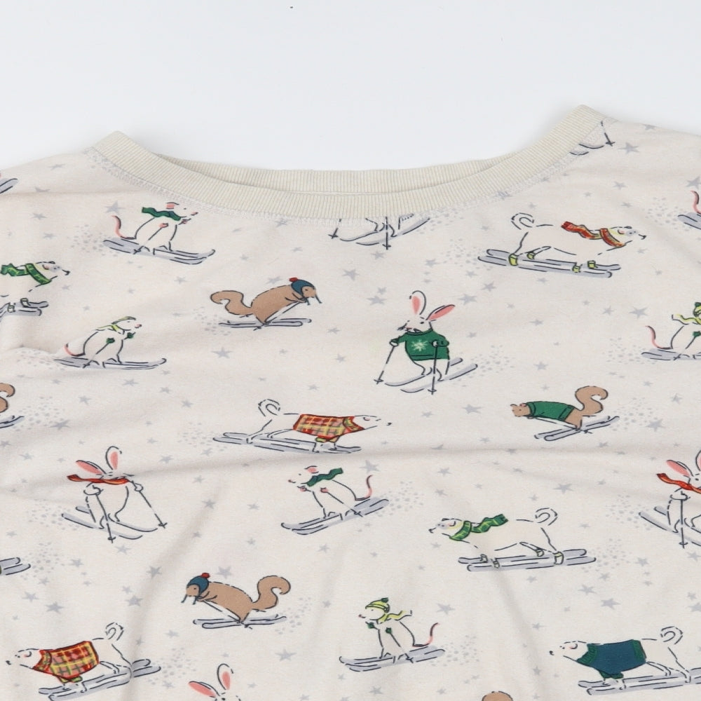 NEXT Womens Beige Animal Print  Top Pyjama Top Size L