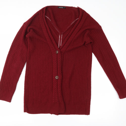 Boohoo Womens Red   Cape Jumper Size S