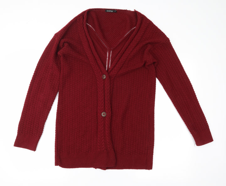Boohoo Womens Red Cape Jumper Size S