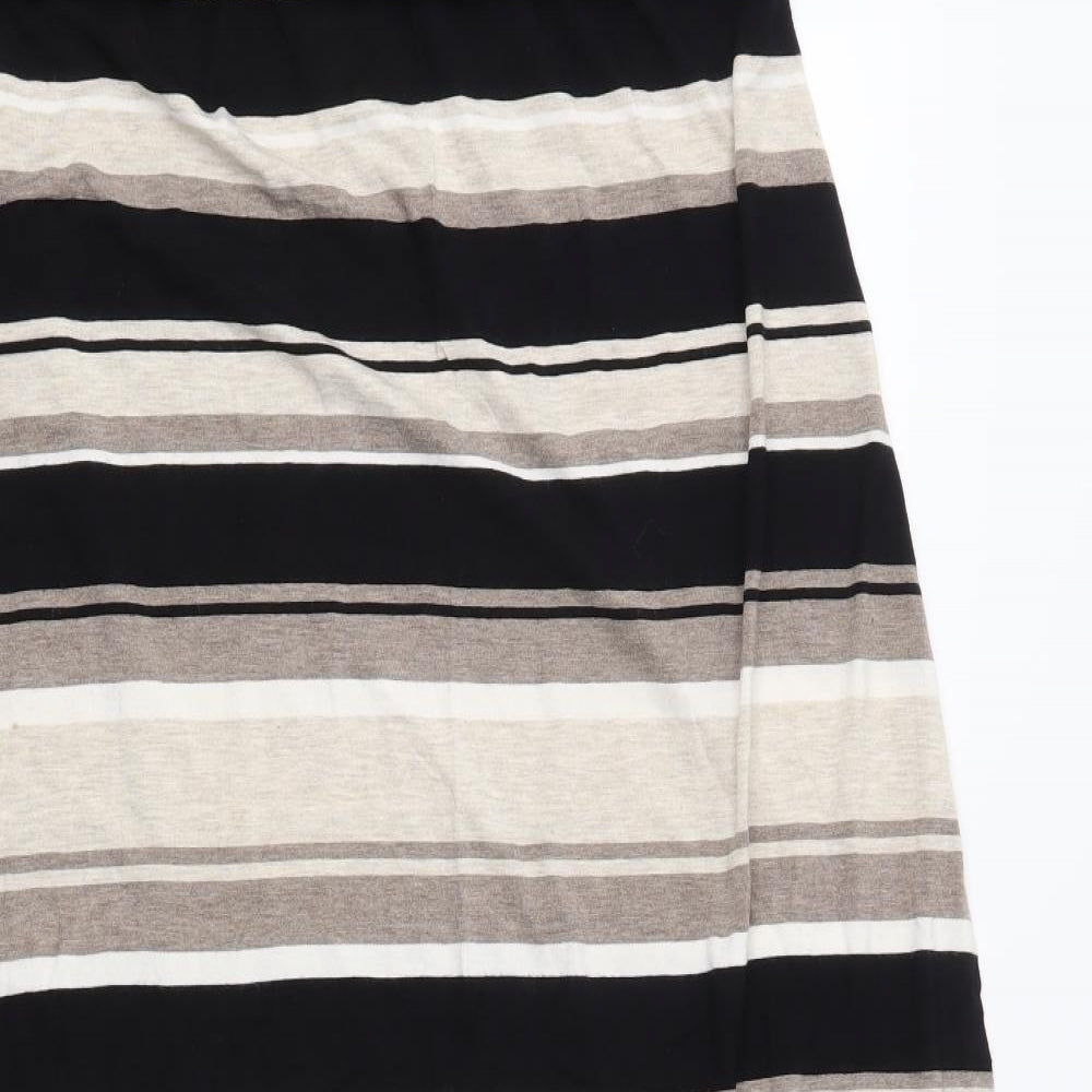 Max Studio Womens Black Striped  Maxi Skirt Size M