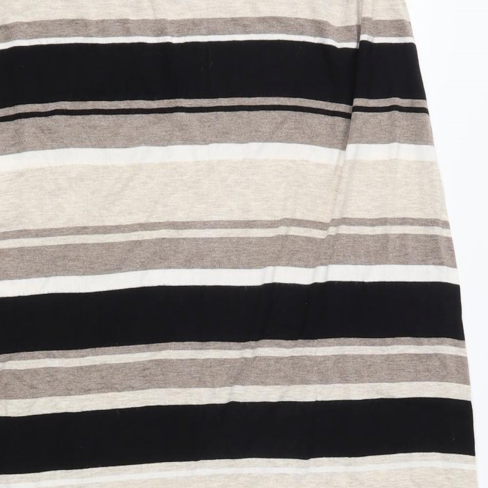 Max Studio Womens Black Striped  Maxi Skirt Size M
