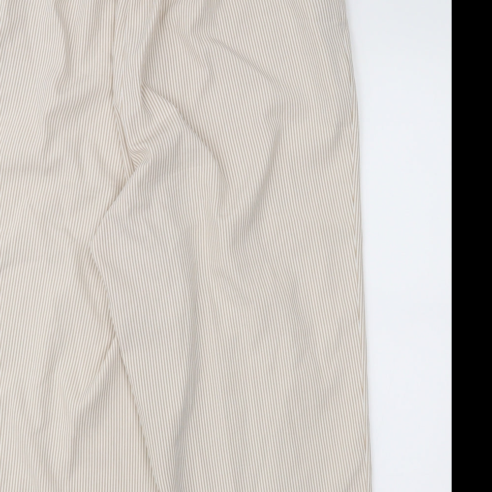 BM Womens Beige Striped  Cropped Trousers Size 16 L20 in